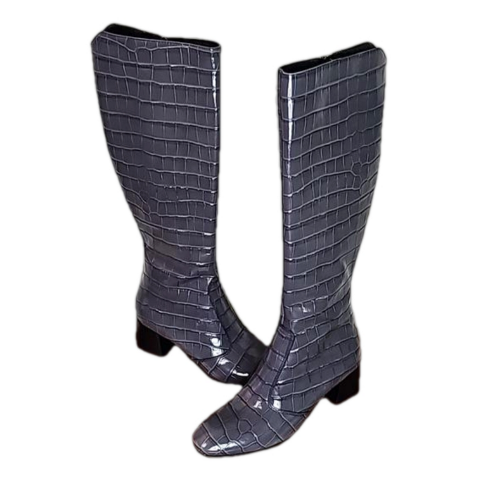 M. Gemi - Corsa Alta Boot - Grey Crocodile Pattern - Size 37